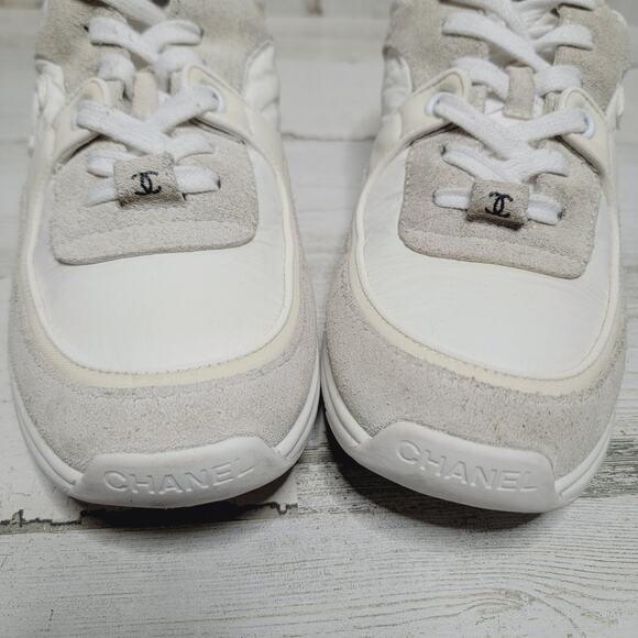 CHANEL White and Gray Sneakers - Picture 3 of 13